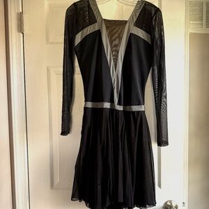 Adult Figure Skating Dress Size XL - Black & Grey Dance/synchro length